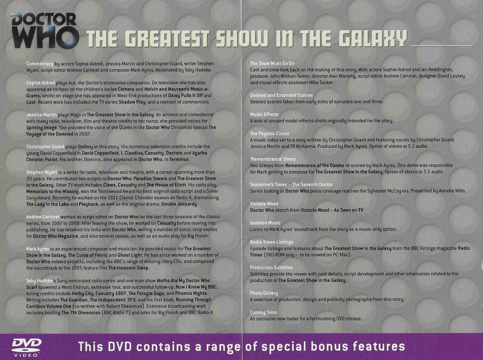 Inserts from BBCDVD 3481